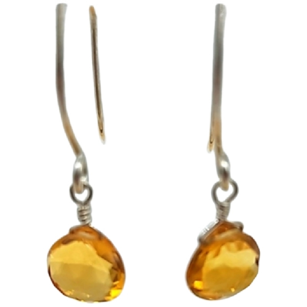 💎Golden citrine earrings on sterling post dangling earring NWOT